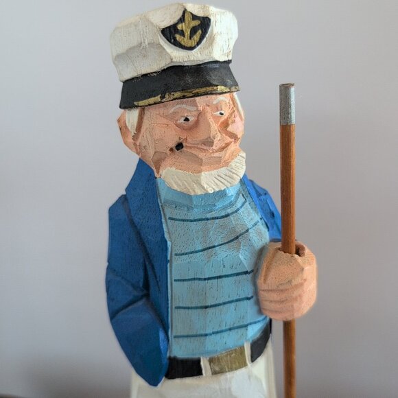 Wooden Hand Carved Old World Sailer  11.5" Tall - Picture 5 of 6